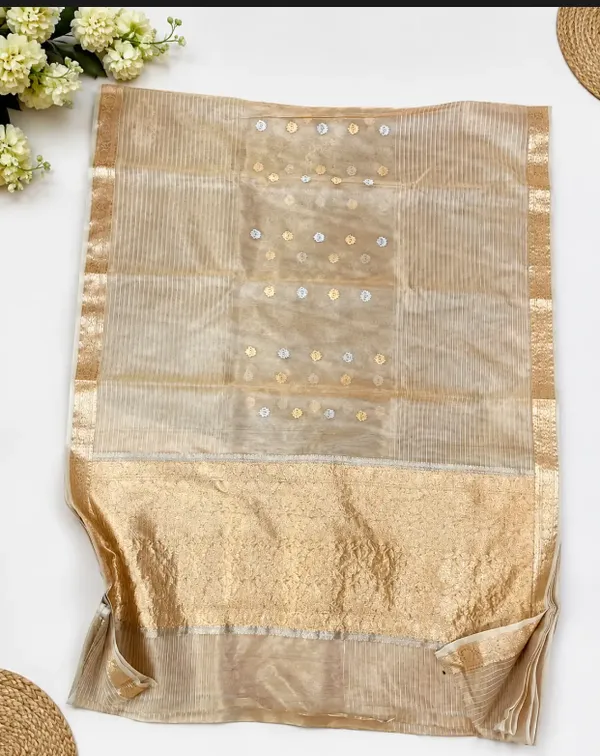 Sky_Blue_Pure_Silk_Handwoven_Organza_Saree_For_Women