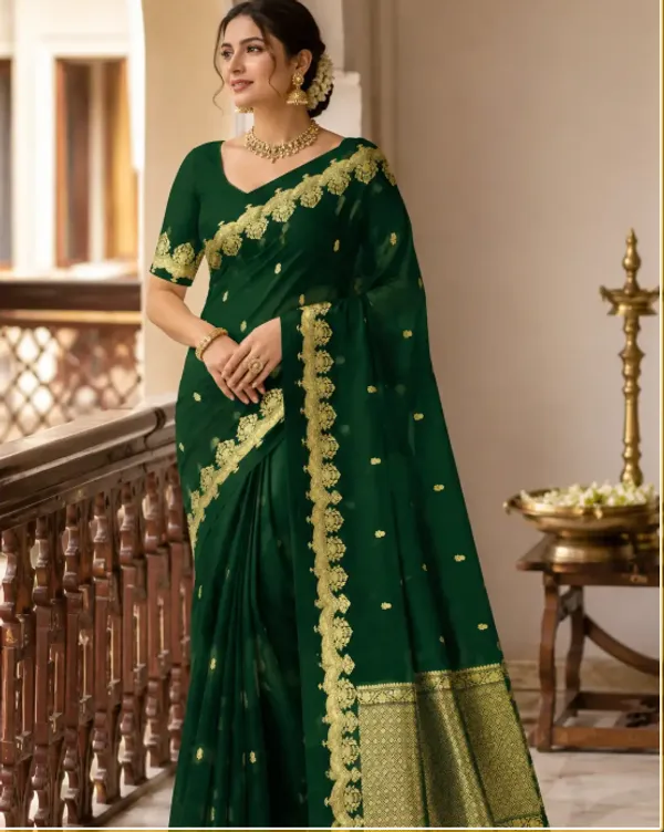 Green_Pure_Silk_Handwoven_Organza_Saree_For_Women