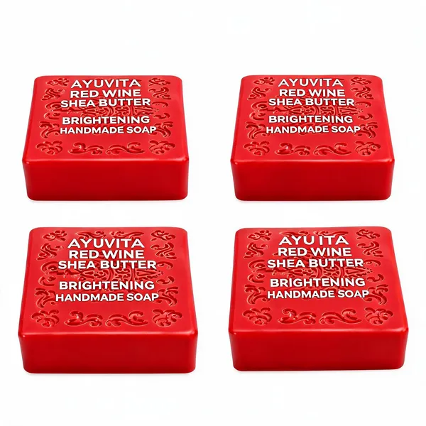 Ayuvita_Red_Wine_Shea_Butter_Brightening_Handmade_Soap_-_Pack_Of_4