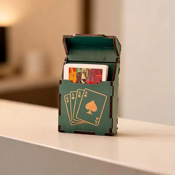 Mdf_Illustrated_Playing_Card_Decorative_Storage_Case