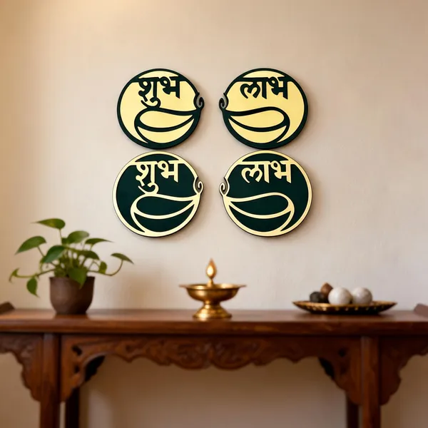 Acrylic_Traditional_Shubh_Labh__Wall_Decor_Set