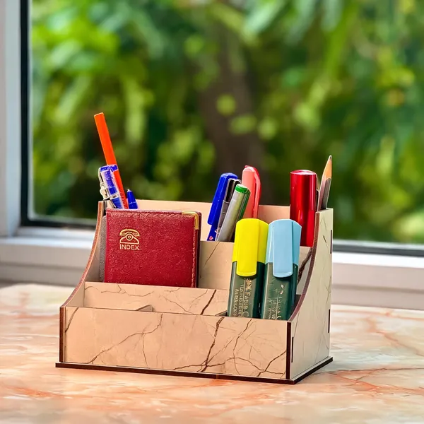 Mdf_Marble_Print_Desk_Organizer