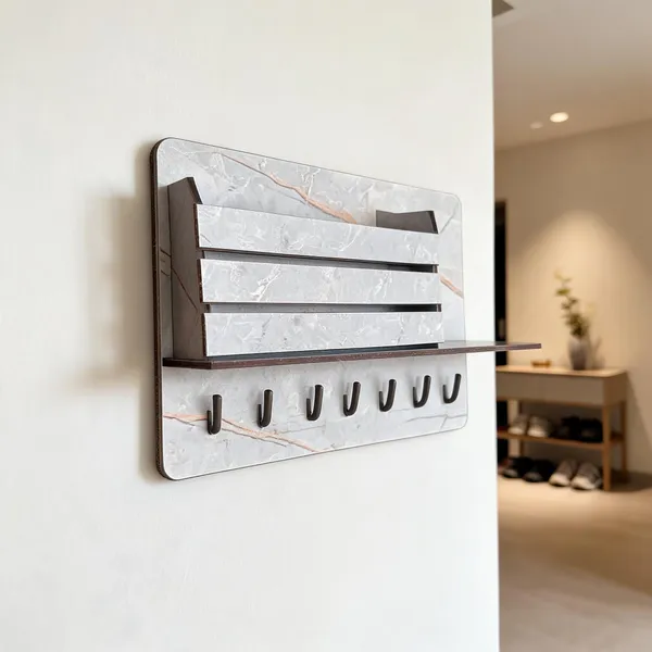Mdf_Contemporary__Multi-Tier_Wall_Organizer_With_Hooks