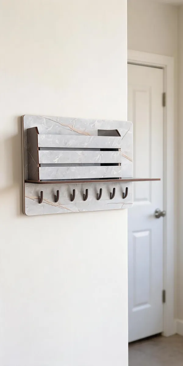 Mdf_Contemporary__Multi-Tier_Wall_Organizer_With_Hooks