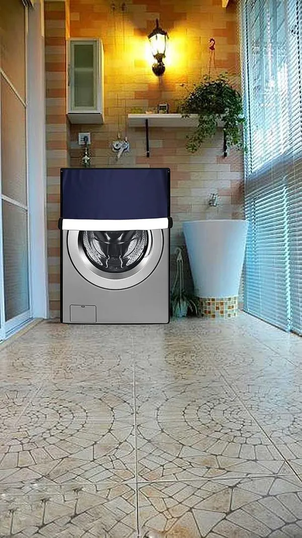 Polycarbonate_Waterproof_Blue_Front_Load_Washing_Machine_Cover_For_Bosch_8_Kg