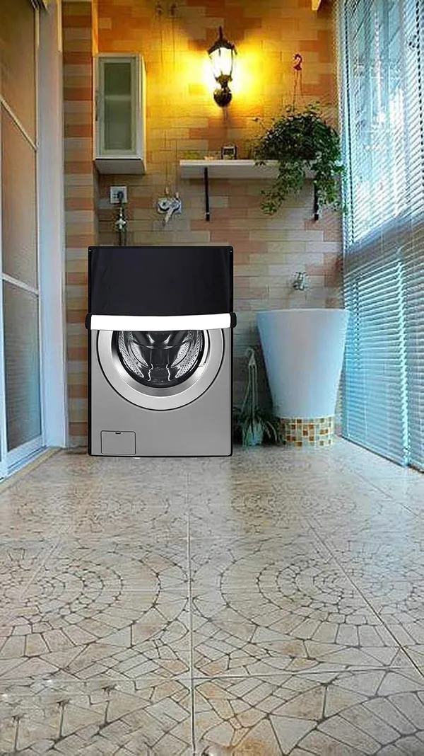 Polycarbonate_Waterproof_Dustproof_Front_Load_Washing_Machine_Cover_Black