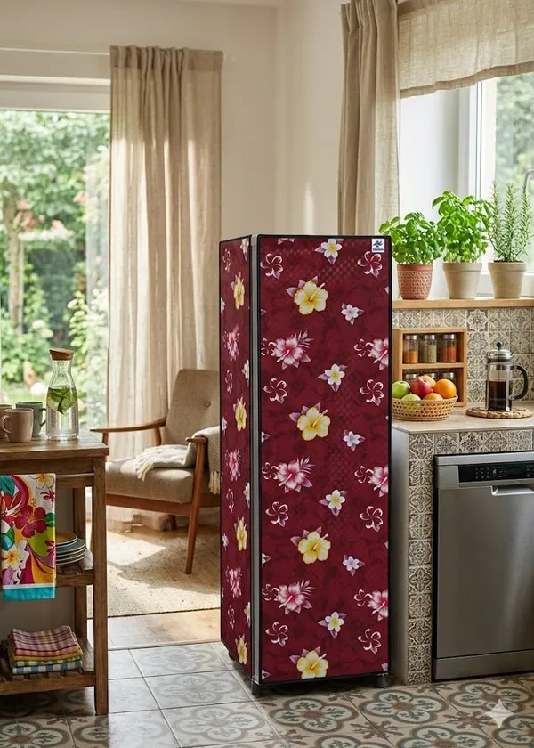 Multicolour_Waterproof_Dustproof_Triple_Door_Fridge_Cover_240L