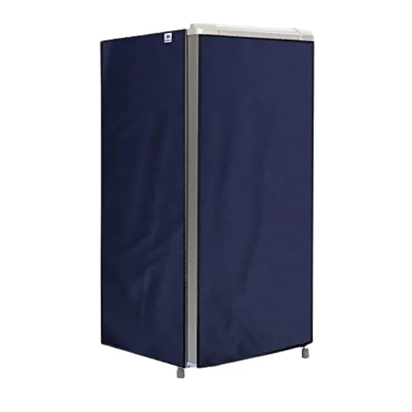 Polyester_Waterproof_Blue_Plumeria_Floral_Single_Door_Fridge_Cover_190L