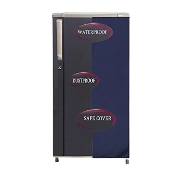 Polyester_Waterproof_Blue_Plumeria_Floral_Single_Door_Fridge_Cover_190L