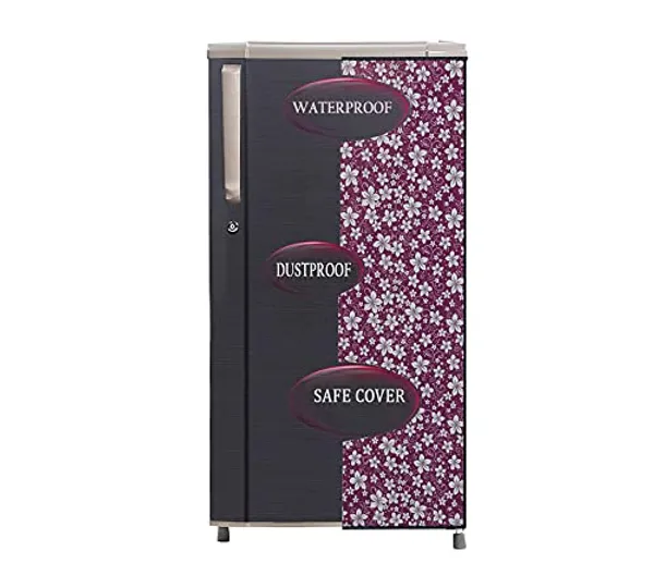Waterproof_Dustproof_Blue_Plumeria_Fridge_Cover_For_Lg_190L_Single_Door