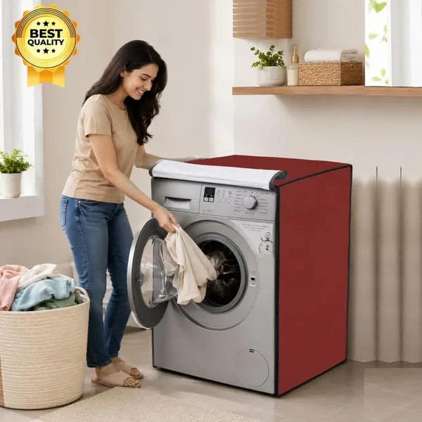 Polyester_Waterproof_Front_Load_Washing_Machine_Cover_Red
