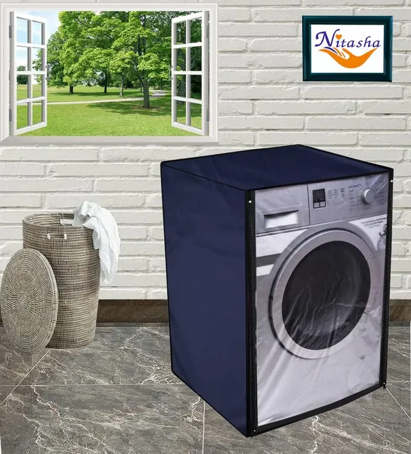 Polyester_Waterproof_Blue_Front_Load_Washing_Machine_Cover