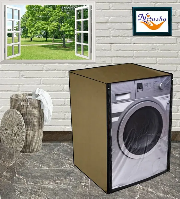Polyester_Waterproof_Front_Load_Washing_Machine_Cover_Golden