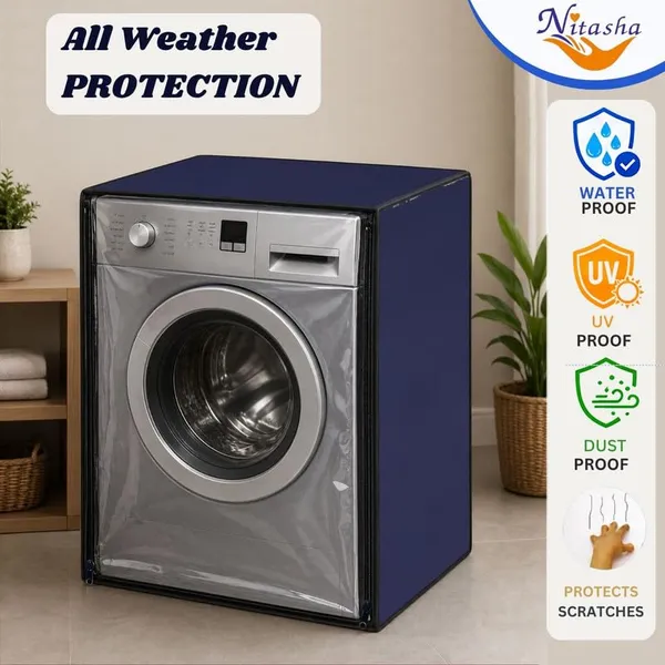 Polyester_Waterproof_Solid_Front_Load_Washing_Machine_Cover_Blue