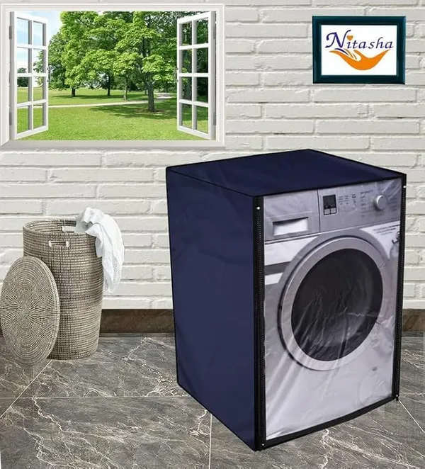 Polyester_Waterproof_Front_Load_Washing_Machine_Cover_Blue