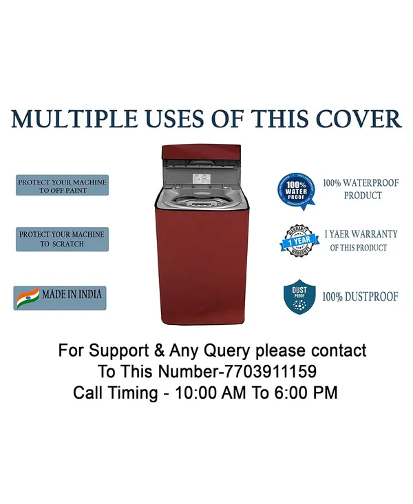 Polyester_Waterproof_Zipper_Closure_Top_Load_Washing_Machine_Cover_9Kg_Red