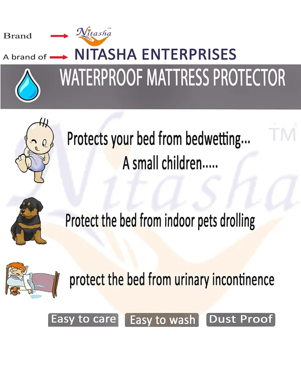 Polyester_Waterproof_Zipper_Single_Size_Mattress_Protector_Cover_Blue
