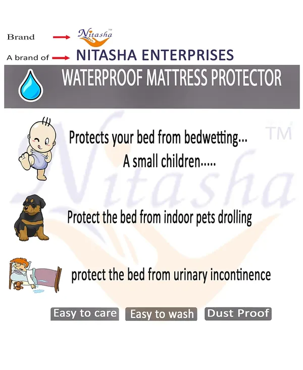 Polyester_Waterproof_Zipper_Queen_Size_Mattress_Protector_Cover_Grey