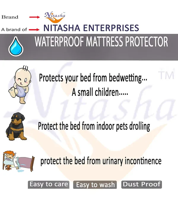 Polyester_Waterproof_Zipper_Double_Size_Mattress_Protector_Cover_Brown