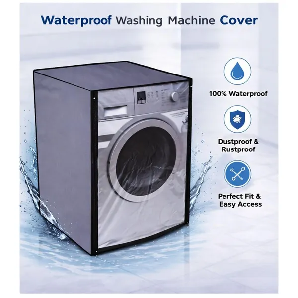 Polyester_Waterproof_Front_Load_Washing_Machine_Cover_Grey
