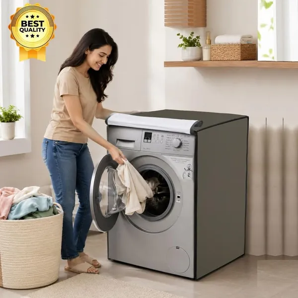 Polyester_Waterproof_Green_Front_Load_7Kg_Washing_Machine_Cover