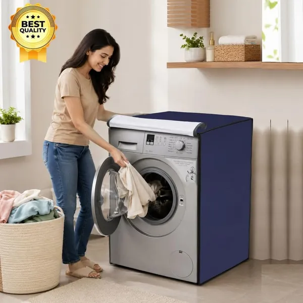 Polyester_Waterproof_Transparent_Front_Load_Washing_Machine_Cover_Blue