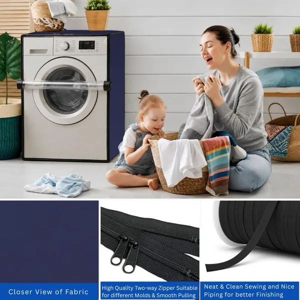 Polyester_Waterproof_Transparent_Front_Load_Washing_Machine_Cover_Blue