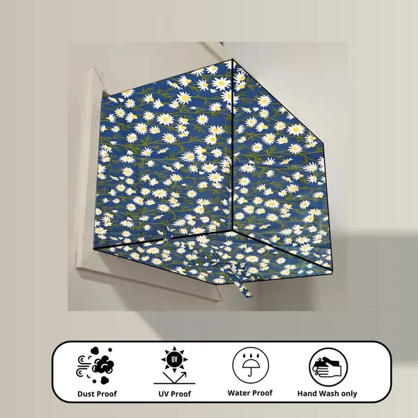 Polyester_Elastic_Fit_Floral_Blue_Print_Window_Ac_Cover_For_Voltas_1.5_Ton