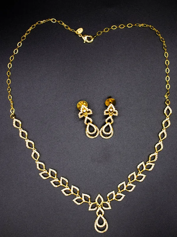 Gold_Plated_AD_Neckles_Set_with_Earings