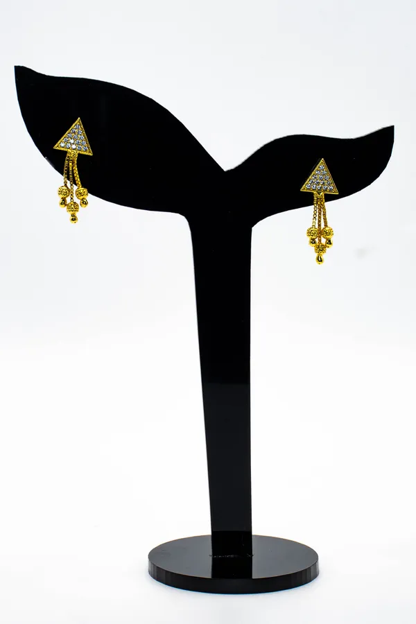 24_Karat_Gold_Ball_Chain_Earring_For_Women