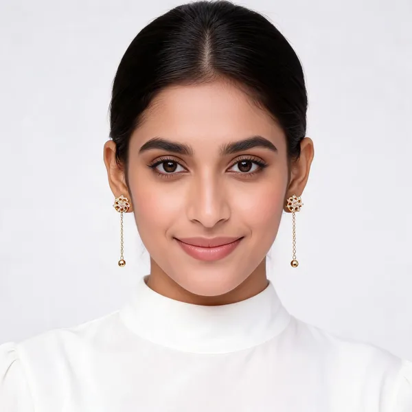 Gold_Ball_Chain_Earring_For_Women