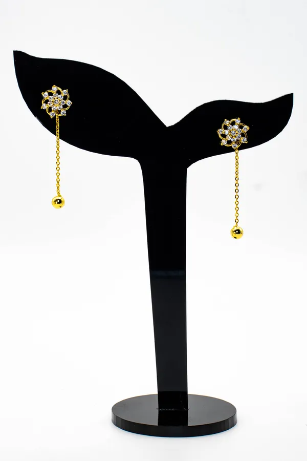 24_Karat_Gold_Ball_Chain_Earring_For_Women