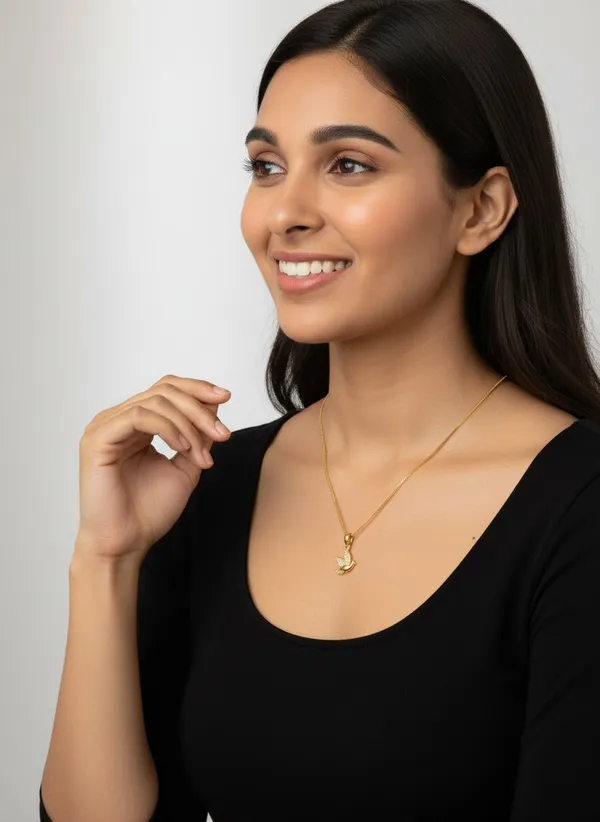 24_Karat_Gold_Tone_Pendant_With_16_In_Chain_For_Women