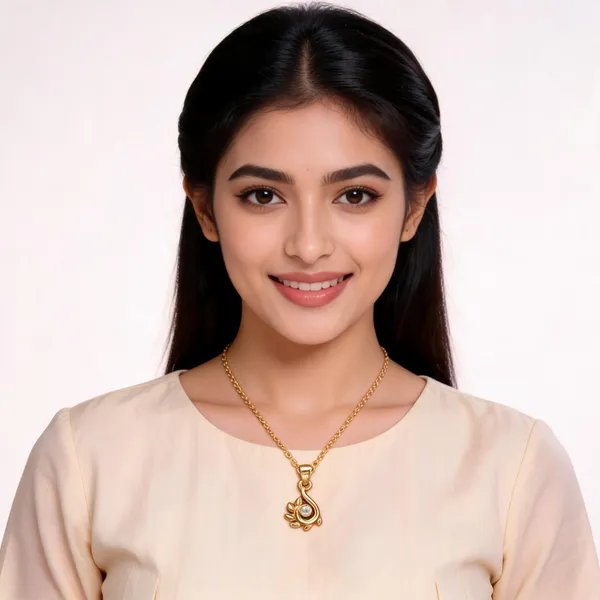 Gold_Pendant_With_Chain_18_In_For_Women