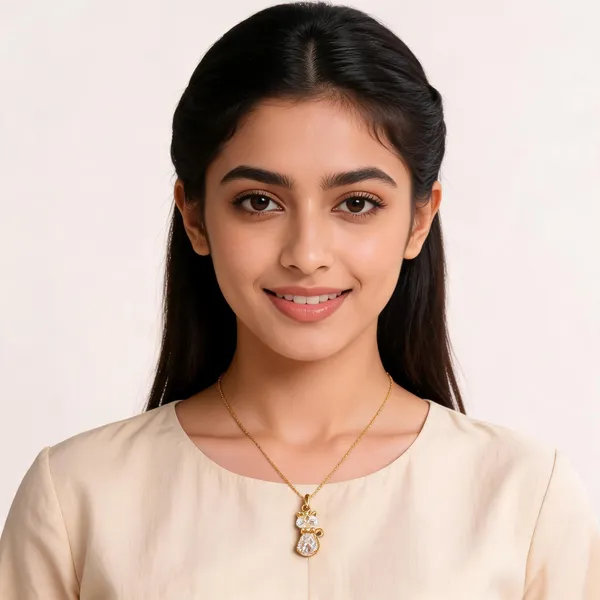 Gold_Tone_Classic_Pendant_For_Women
