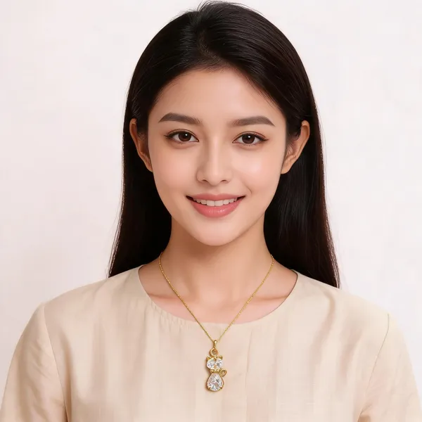 Gold_Tone_Classic_Pendant_For_Women