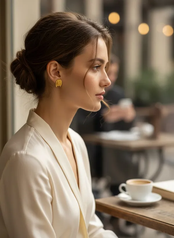 24_Karat_Gold_Tone_Stud_Earrings_For_Women