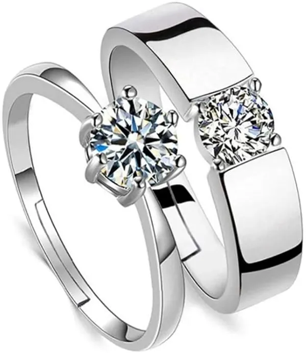 Silver_Stainless_Steel_Couple_Ring_Set