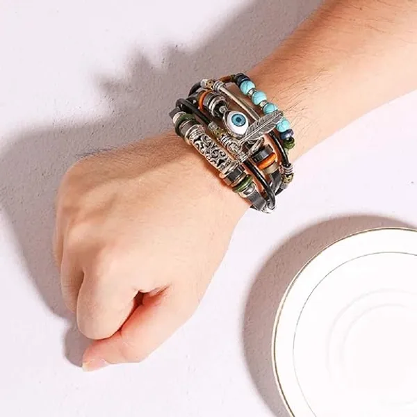 Blue_And_Black_Stainless_Steel,Acrylic_Plastic_Evil_Eye_Bracelet
