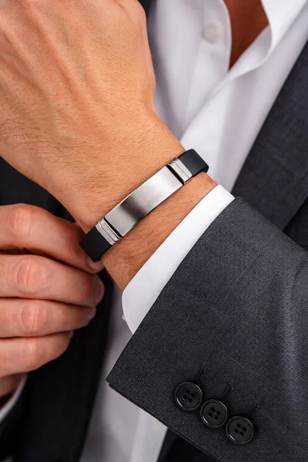 Silver_Black_Stainless_Steel_Beads_Bracelet