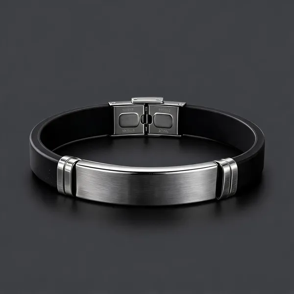 Silver_Black_Stainless_Steel_Beads_Bracelet