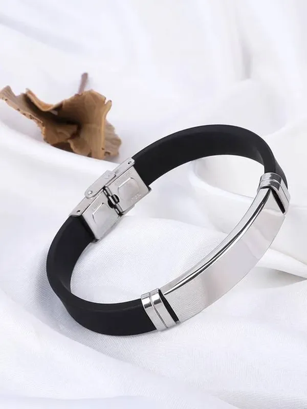 Silver_Black_Stainless_Steel_Beads_Bracelet