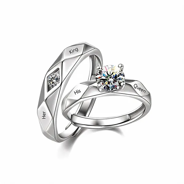 Silver_Stainless_Steel_Couple_Ring_Set