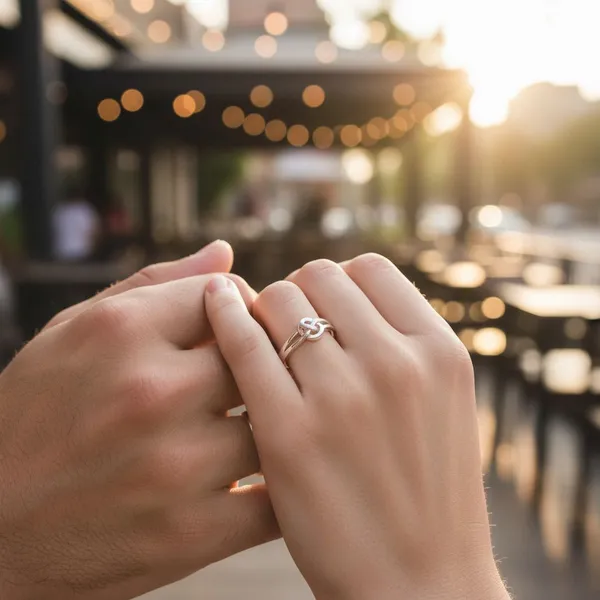 Silver_Stainless_Steel_Love_Knot_Couple_Ring_Set