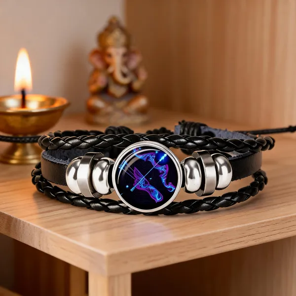 Black_And_Silver_Stainless_Steel_Zodiac_Bracelet