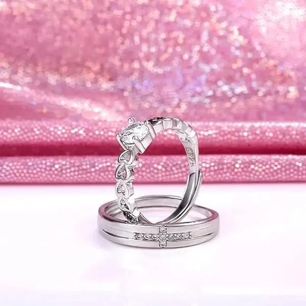 Silver_Stainless_Steel_Couple_Ring_Set