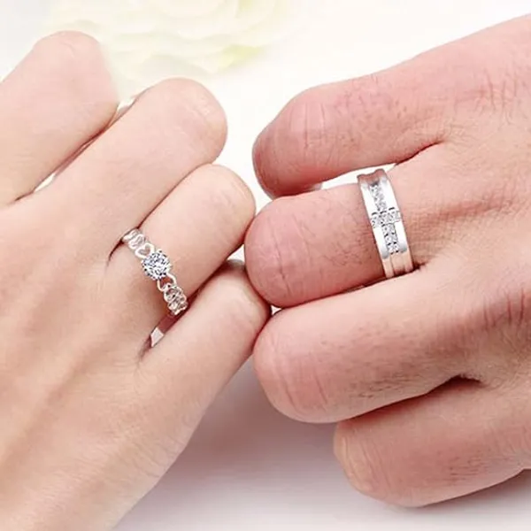 Silver_Stainless_Steel_Couple_Ring_Set