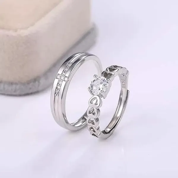 Silver_Stainless_Steel_Couple_Ring_Set