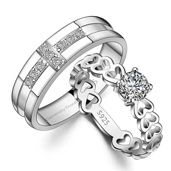 Silver_Stainless_Steel_Couple_Ring_Set