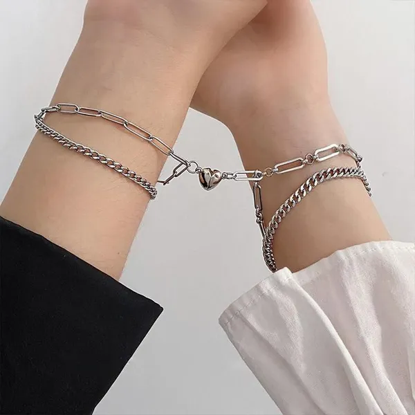 Silver_Stainless_Steel_Heart_Couple_Bracelet_Set